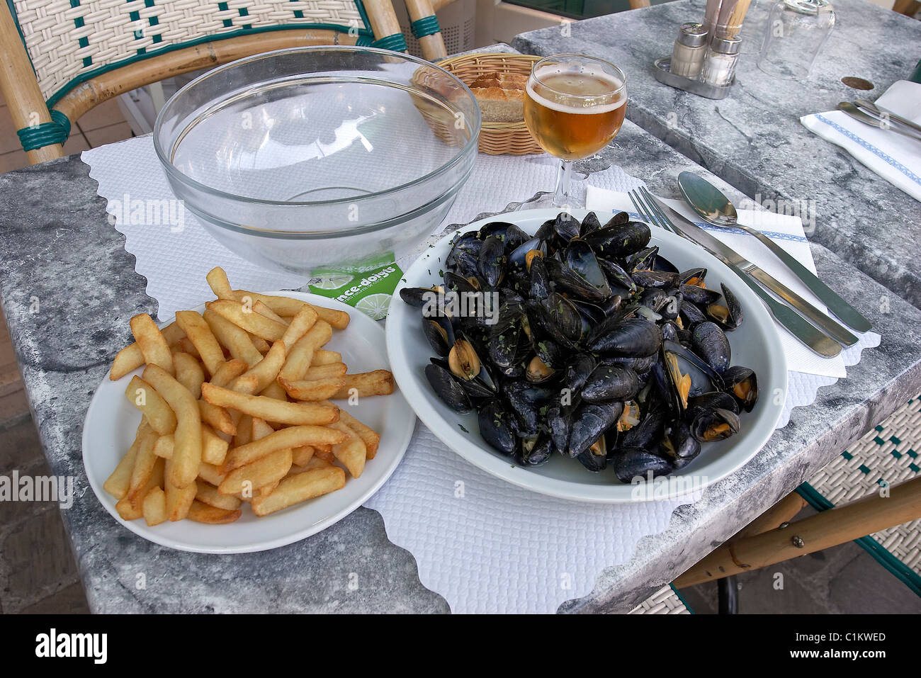 Frankreich, Somme, Küsten Somme, Baie de Somme, Muscheln chips Stockfoto