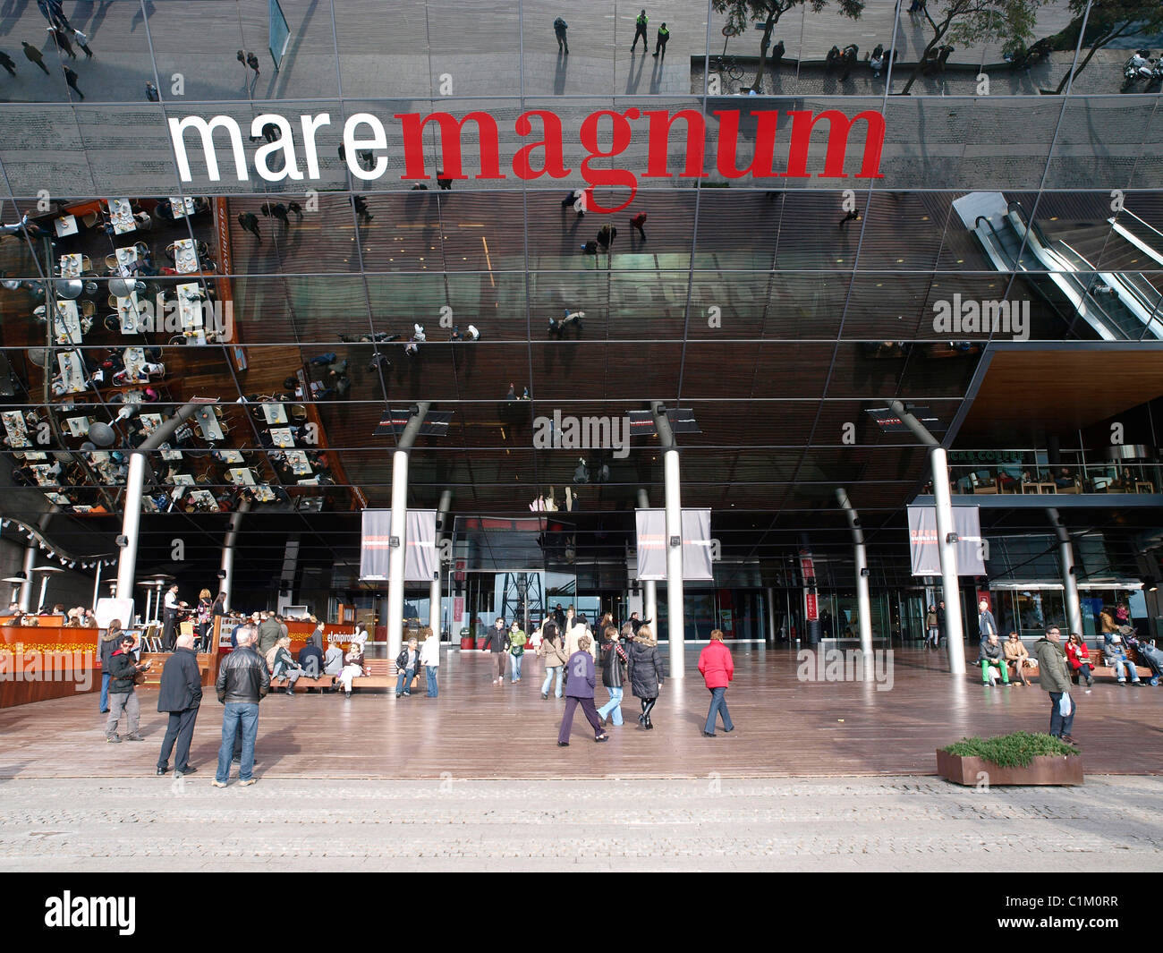 Maremagnum, Einkaufszentrum und Unterhaltung Bezirk, Port Vell Barcelona, Katalonien, Spanien, Europa Stockfoto