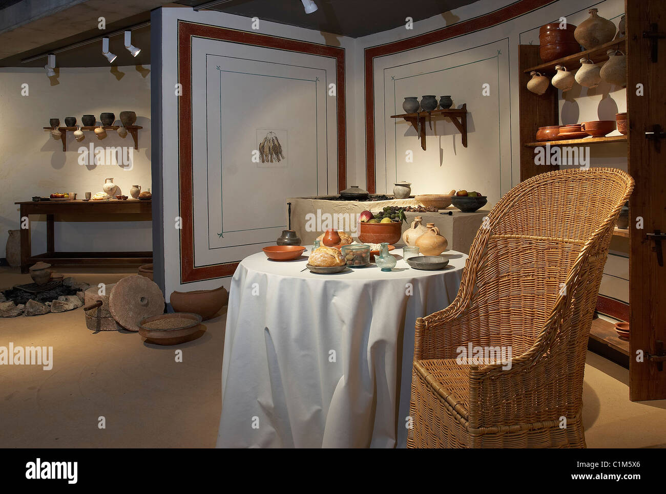 Frankreich, Indre, Beere, Argenton-Sur Creuse, Saint Marcel, Argentomagus Museum, ein Gallo romanischen Interieur Stockfoto