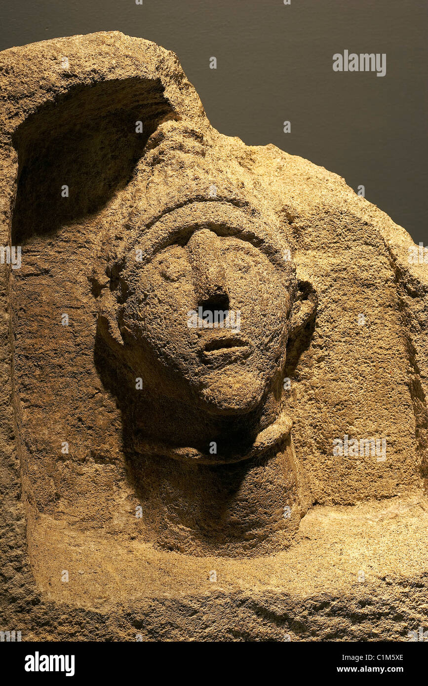 Frankreich, Indre, Beere, Argenton-Sur Creuse, Saint Marcel, Argentomagus Museum, funerary stele Stockfoto
