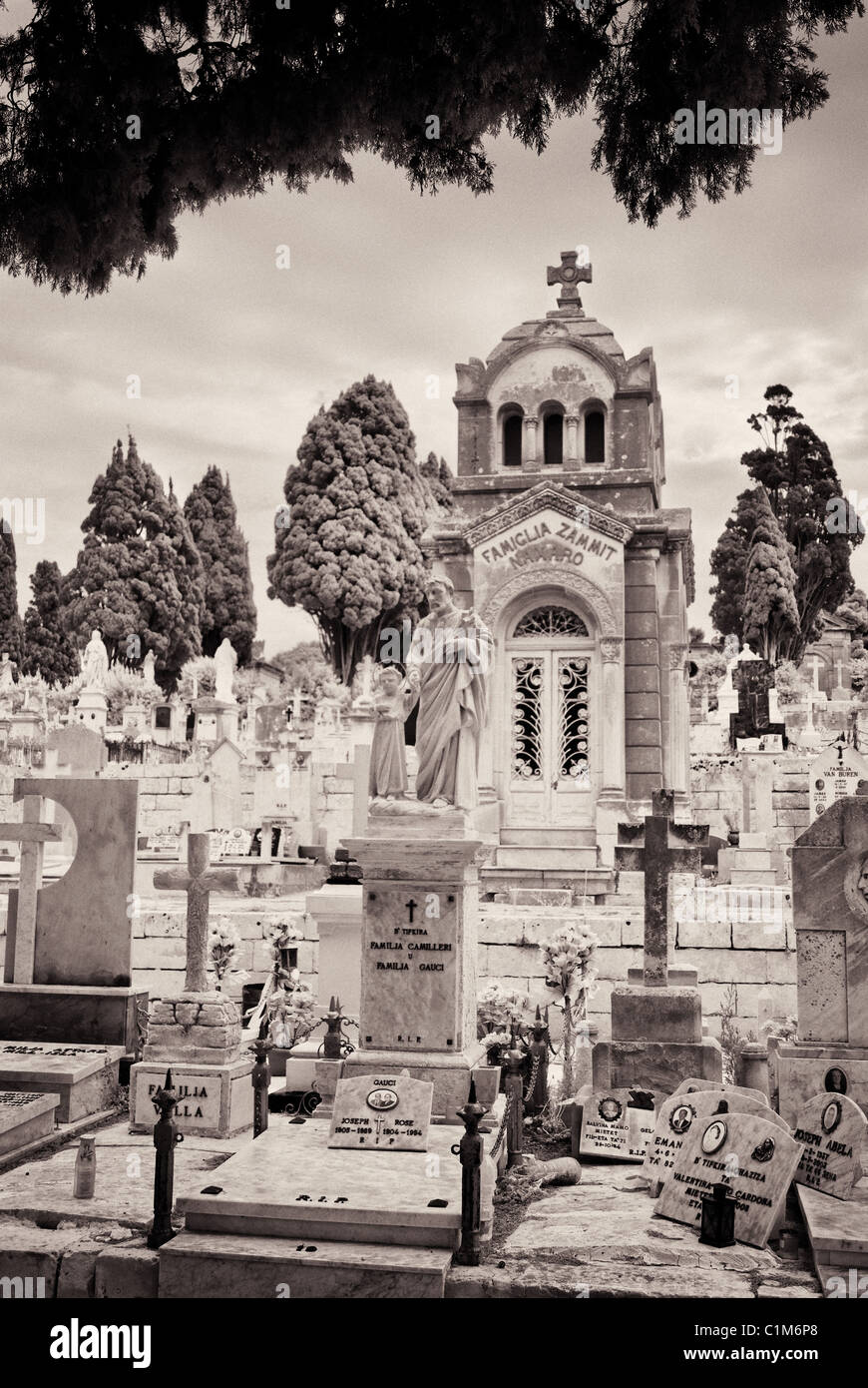 Schmerzensmutter Friedhof - Malta Stockfoto