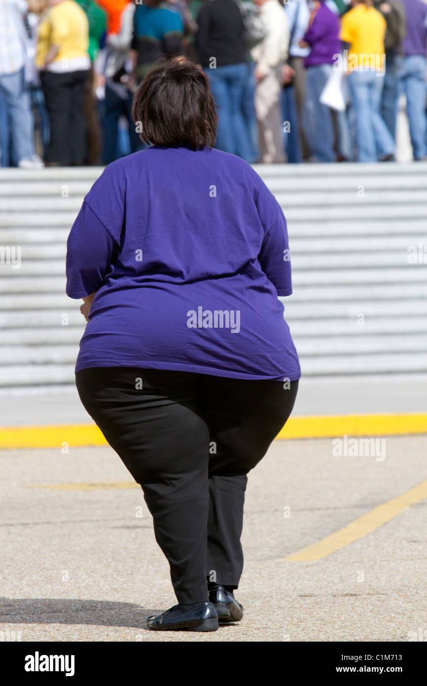 Übergewichtige Frau. Stockfoto