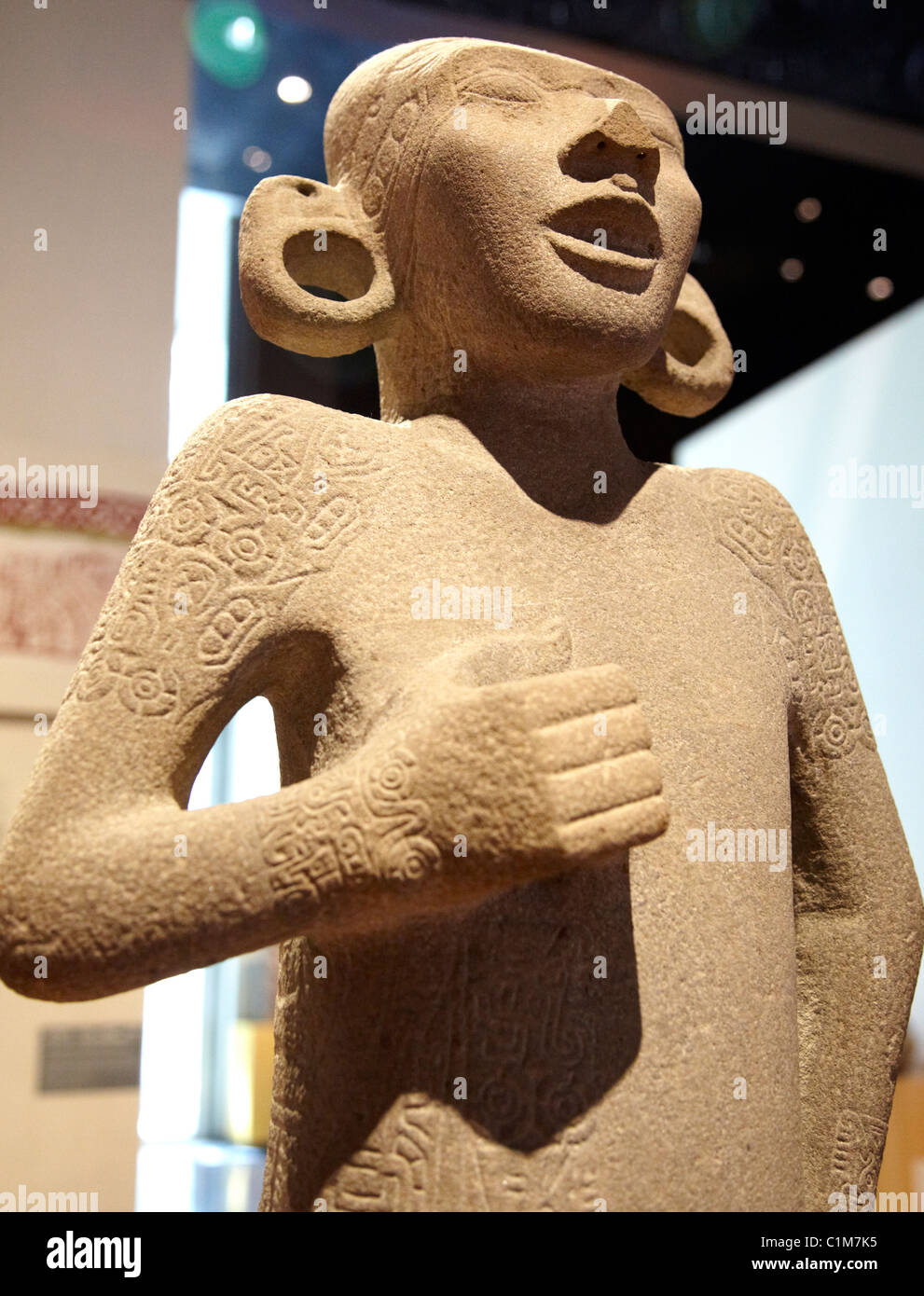 Olmeken Steinstatue der anthropologischen Museum-Mexico City-Mexiko Stockfoto