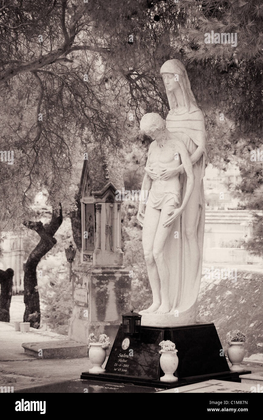 Schmerzensmutter Friedhof - Malta Stockfoto