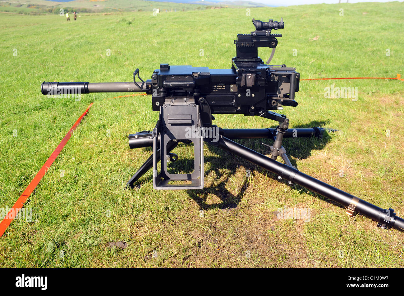 Die Mk-19 ist ein Gürtel gefüttert, Rückstoß-betrieben, luftgekühlt, Crew serviert, vollautomatische Waffe, die entworfen ist, nicht, Sie zu kochen. Es Stockfoto