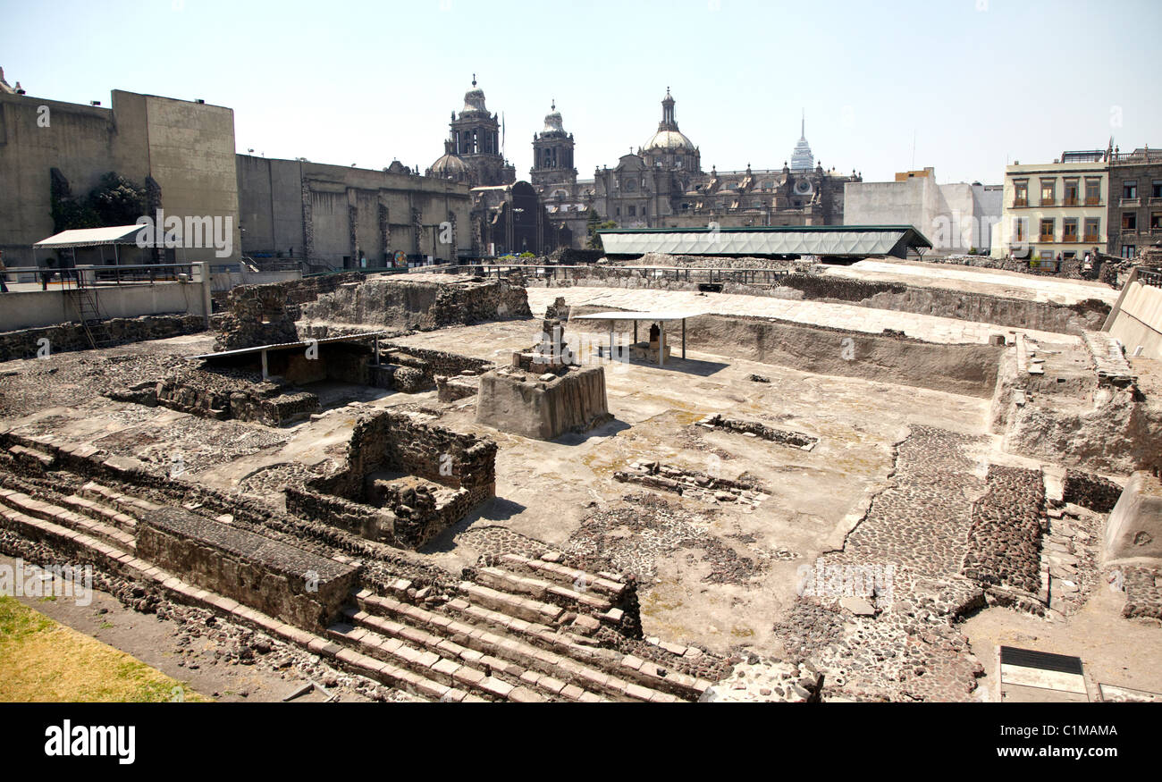 Der Tempel Bürgermeister Centro Historico Mexico City-Mexiko Stockfoto