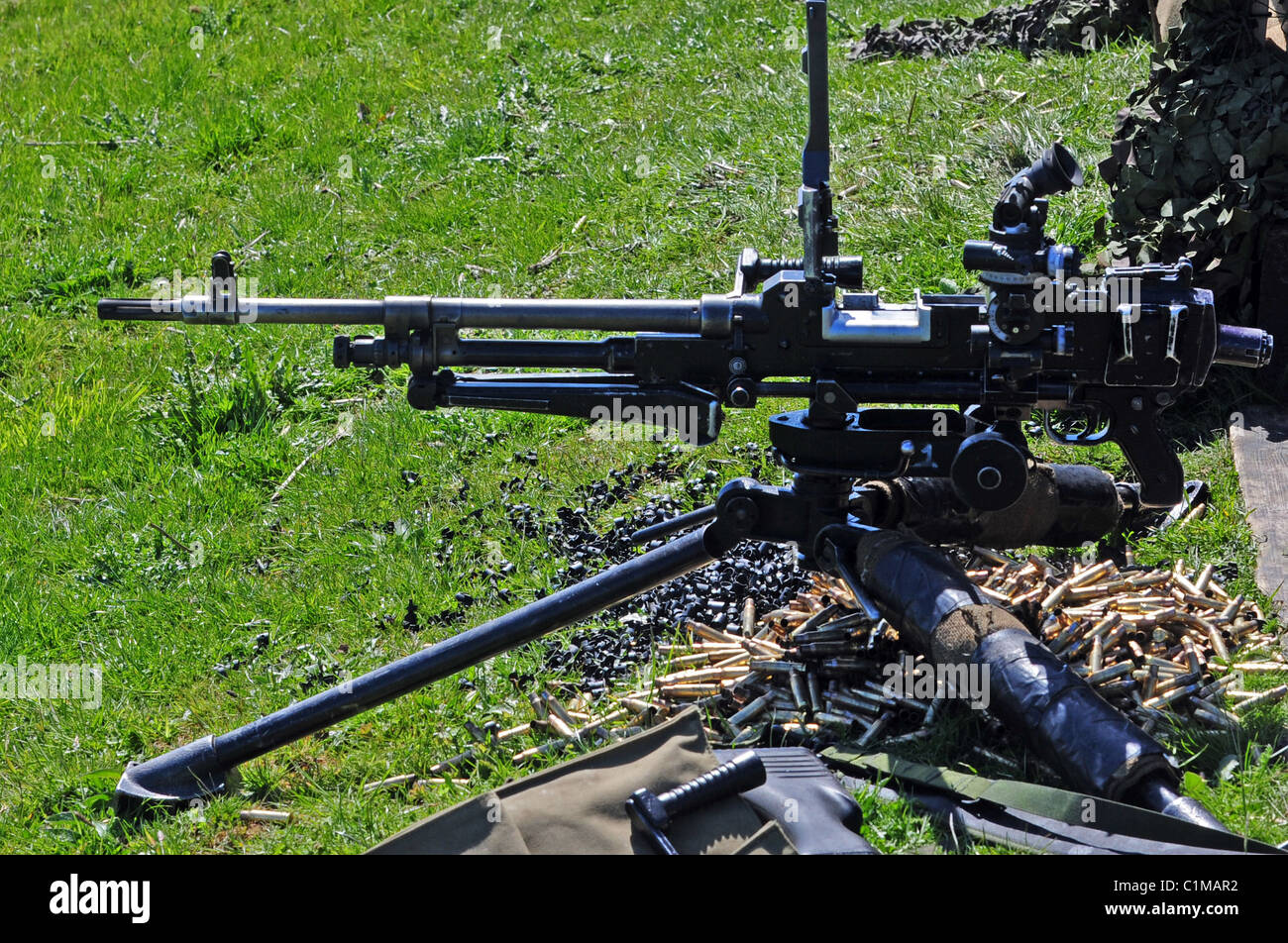 KPMG (allgemeine Zweck Maschinengewehr) Verwendung in der SF (Feuer erlitten) Rolle, d.h. Stativ montiert, dient als eine mittlere machin Stockfoto