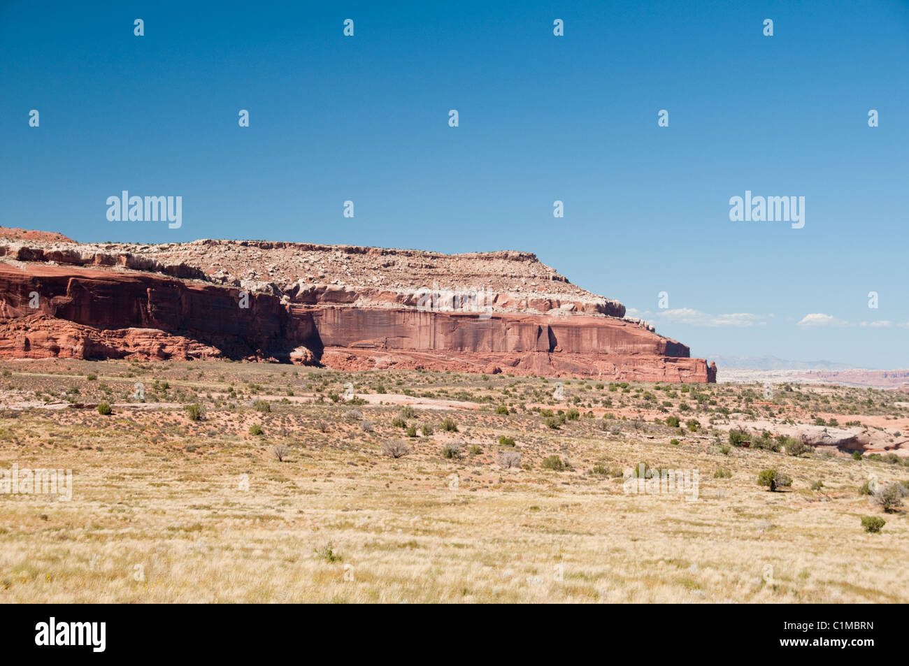 Colorado River Scenic Byway, Route 128, Fisher Towers, Castle Rock, hohen Mauern umgebene Korridor, Monitor & Merrimac Buttes, Felsen, Utah, USA Stockfoto