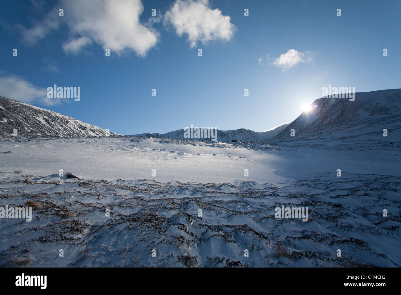 Coire eine Sneachda unter Cairn Gorm, Cairngorm, Schottland Stockfoto