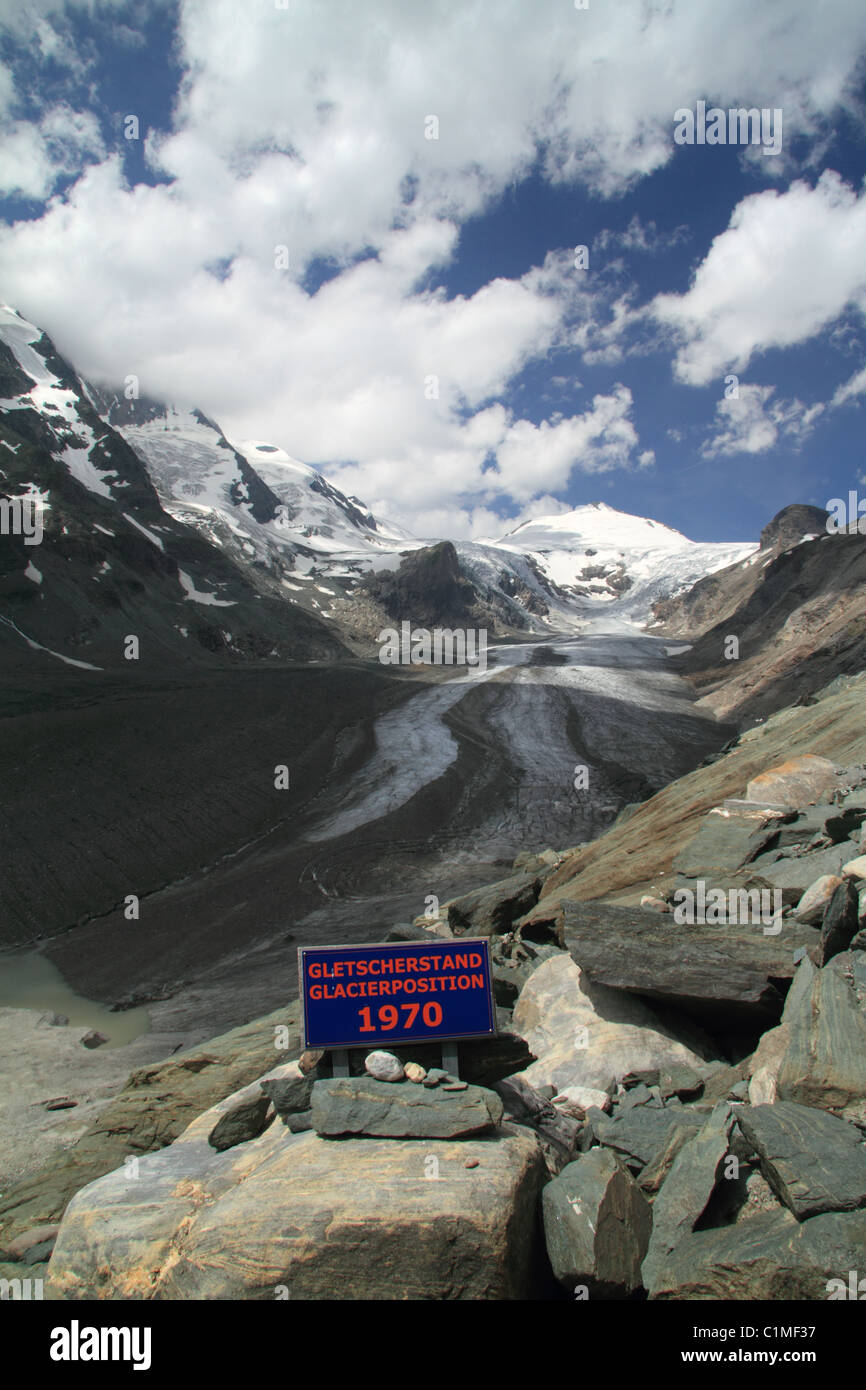 Die Pasterze-Gletscher (ist der längste Gletscher in Österreich) in den hohen Tauern National Parc Kärnten, Österreich Stockfoto