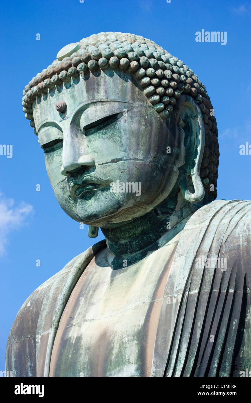 Porträt der Daibutsu (großer Buddha) von Kamakura, Japan Stockfoto