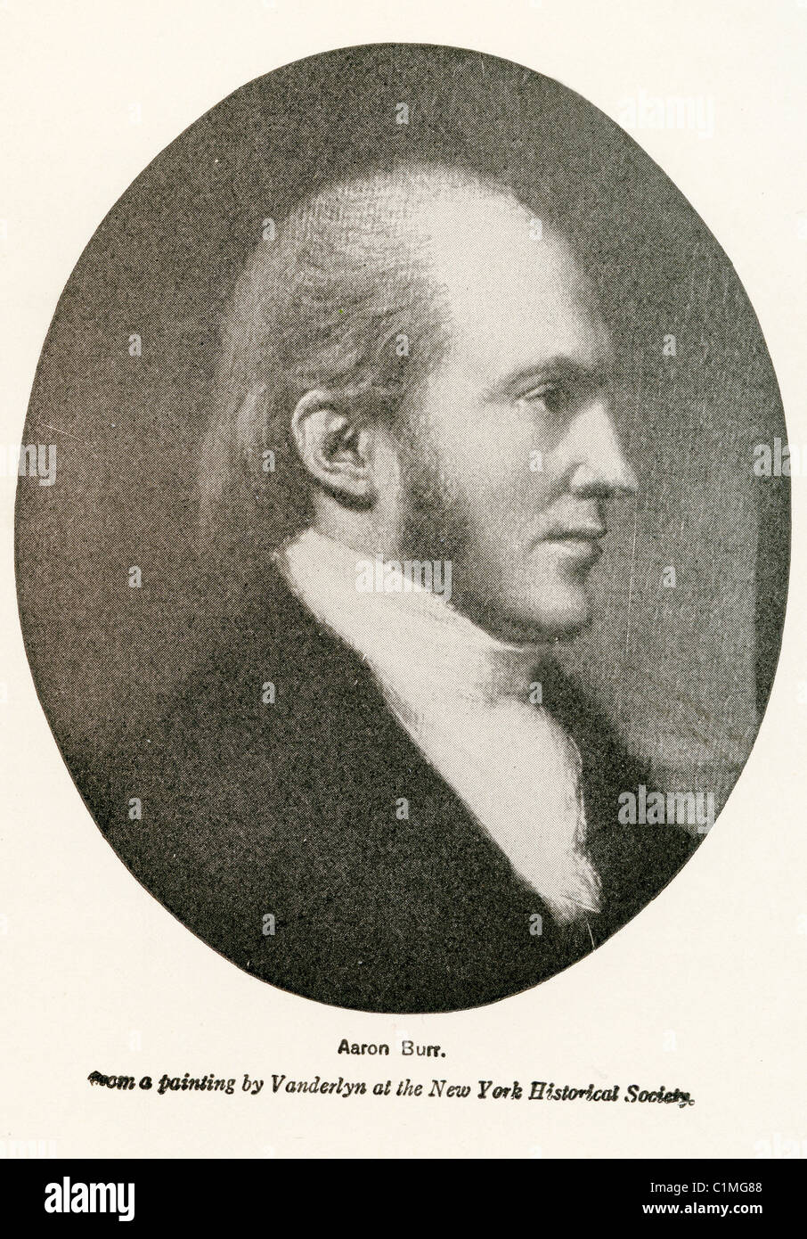 Alte Lithographie von Aaron Burr Stockfoto