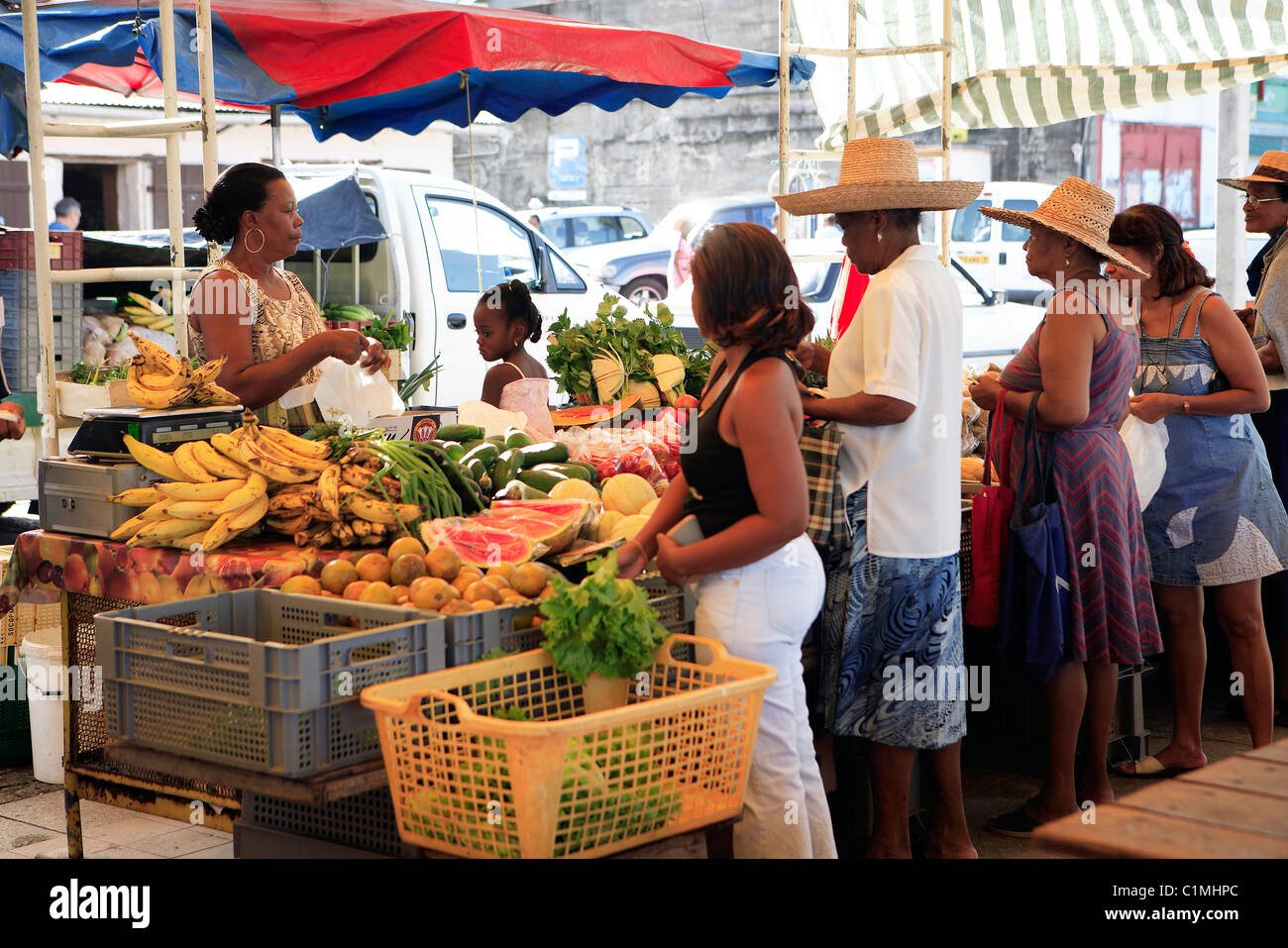 France, Martinique, SaintPierre Stadt, dem Markt Stockfotografie Alamy