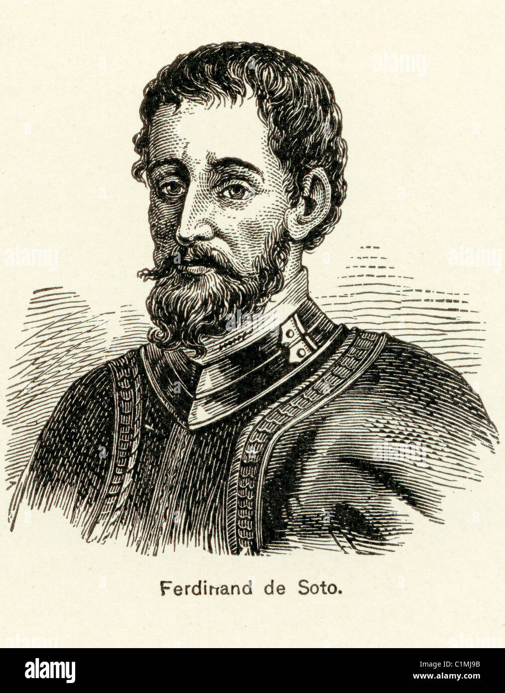 Alte Lithographie von Hernando De Soto aka Ferdinand tun Soto