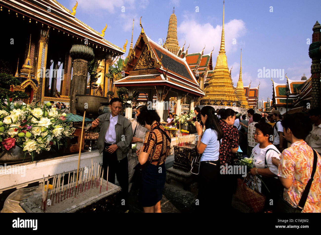 Thailand, Bangkok, Wat Phra Kaeo Tempel befindet sich im königlichen Palast Gehäuse Stockfoto