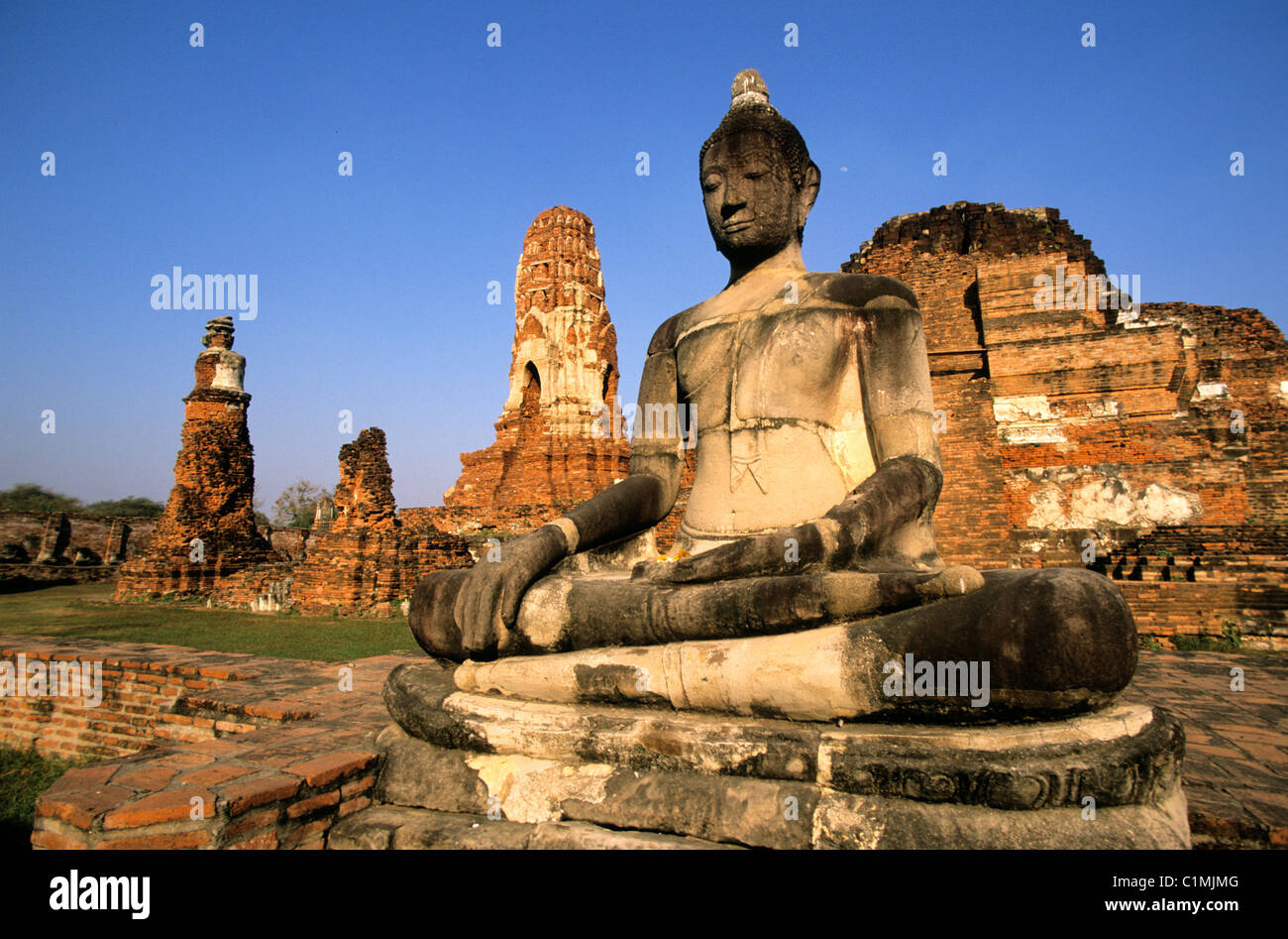 Thailand Phra Nakhon Si Ayutthaya Provinz Ayutthaya (ehemalige Hauptstadt von Siam) Weltkulturerbe von UNESCO Wat Mahathat Stockfoto