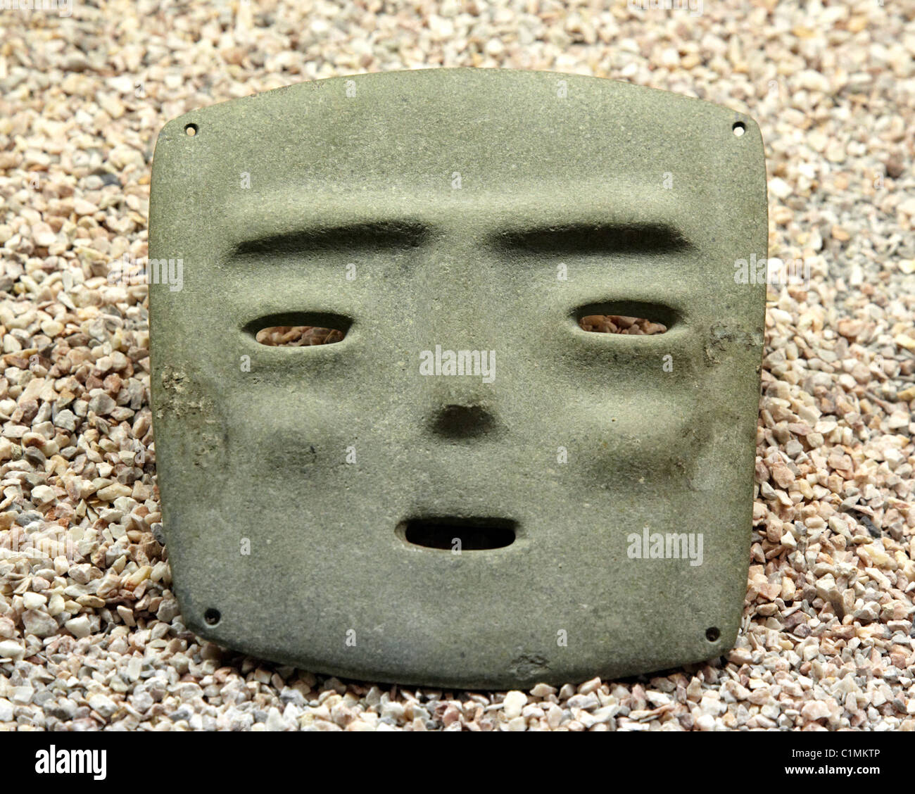Stein-Maske aus Teotihuacán In der Templo Mayor Museum-Mexiko-Stadt Stockfoto