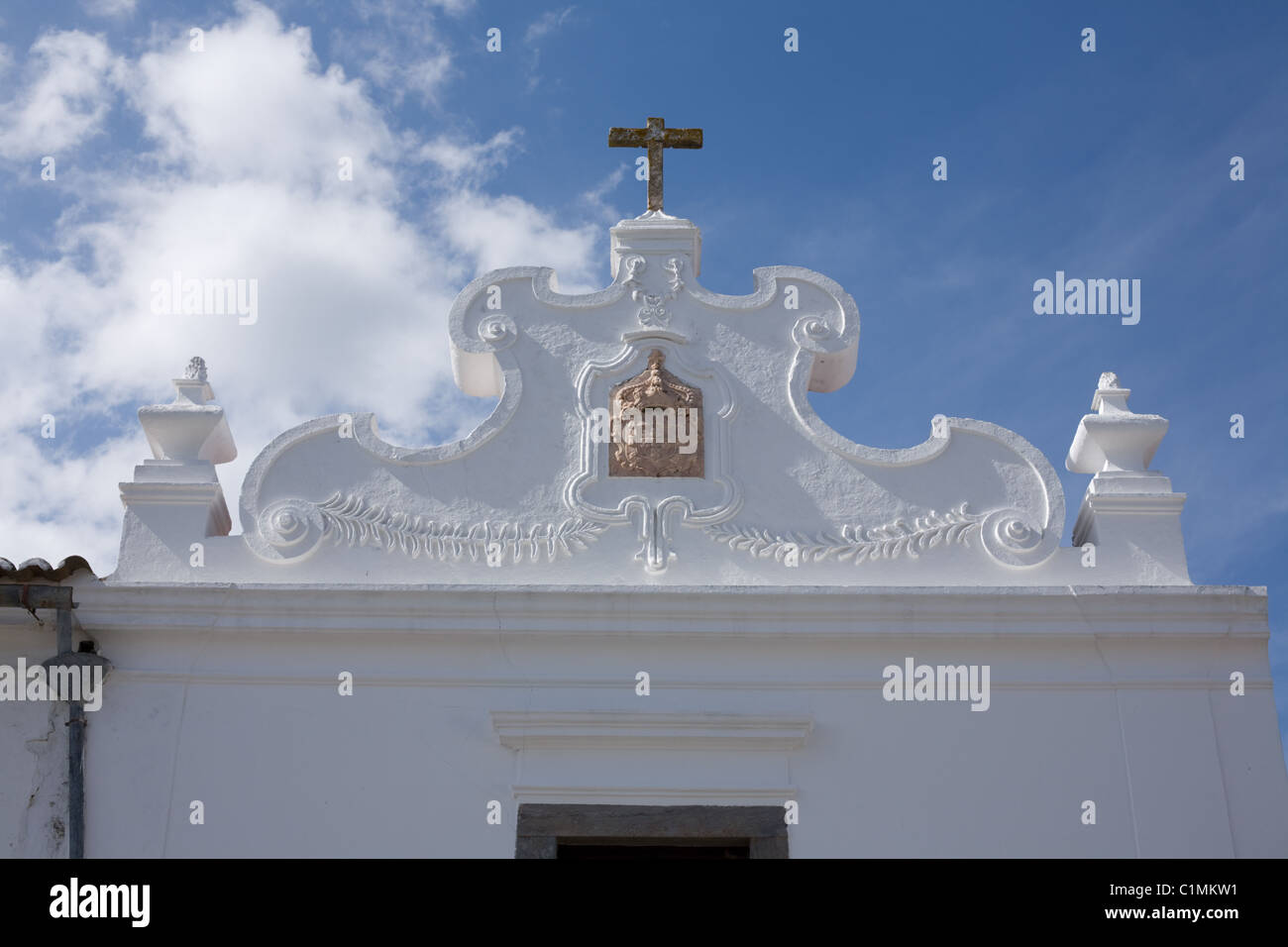 Manuelinischen Design in historischen Monsaraz, Portugal, Alentejo Region Stockfoto