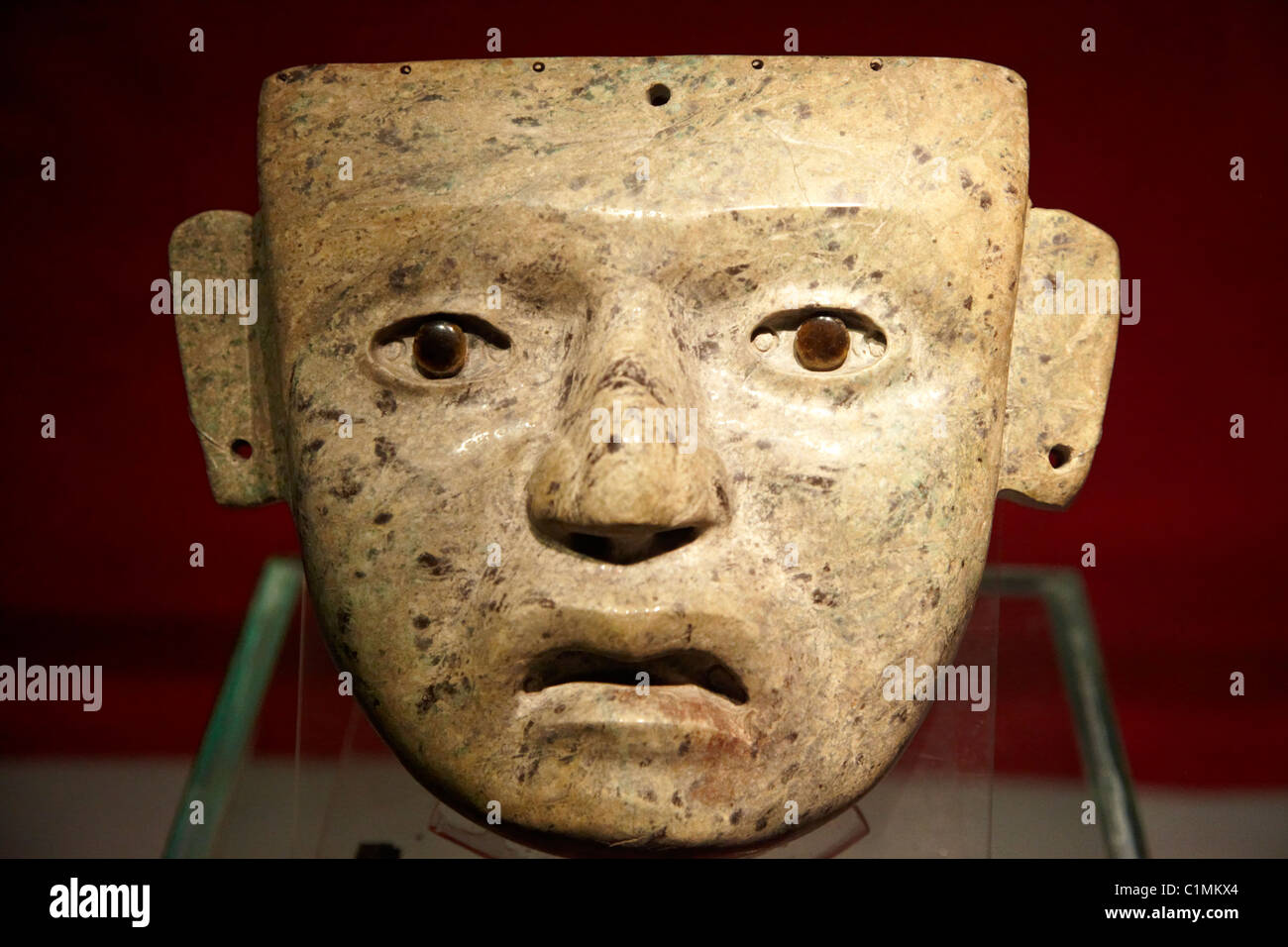 Stein-Maske aus Teotihuacán In der Templo Mayor Museum-Mexiko-Stadt Stockfoto