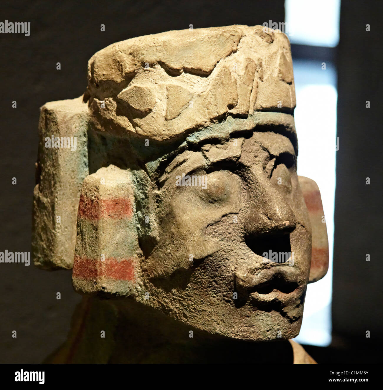 Polychrome Chac Mool Abbildung der Templo Mayor Museum-Mexiko-Stadt Stockfoto