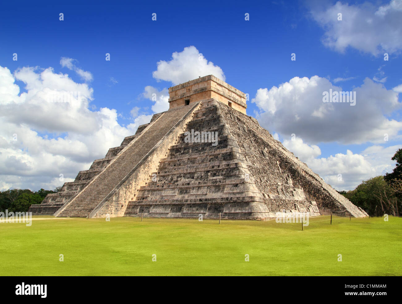 Alten Chichen Itza Maya Kukulcan-Pyramide in Mexiko Stockfoto