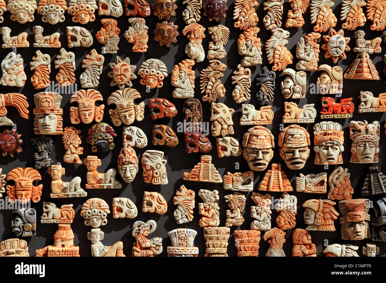 Maya Mexiko Holz Kunsthandwerk im Dschungel Yucatan Stockfoto
