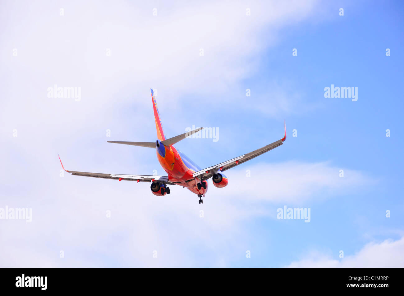 Southwest Airlines Flugzeug Landung Stockfoto