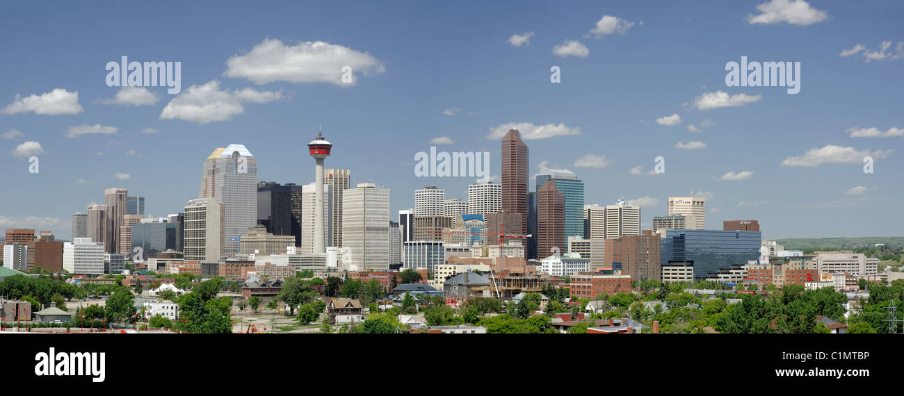 Skyline von Calgary Alberta Kanada (Panorama) Stockfoto