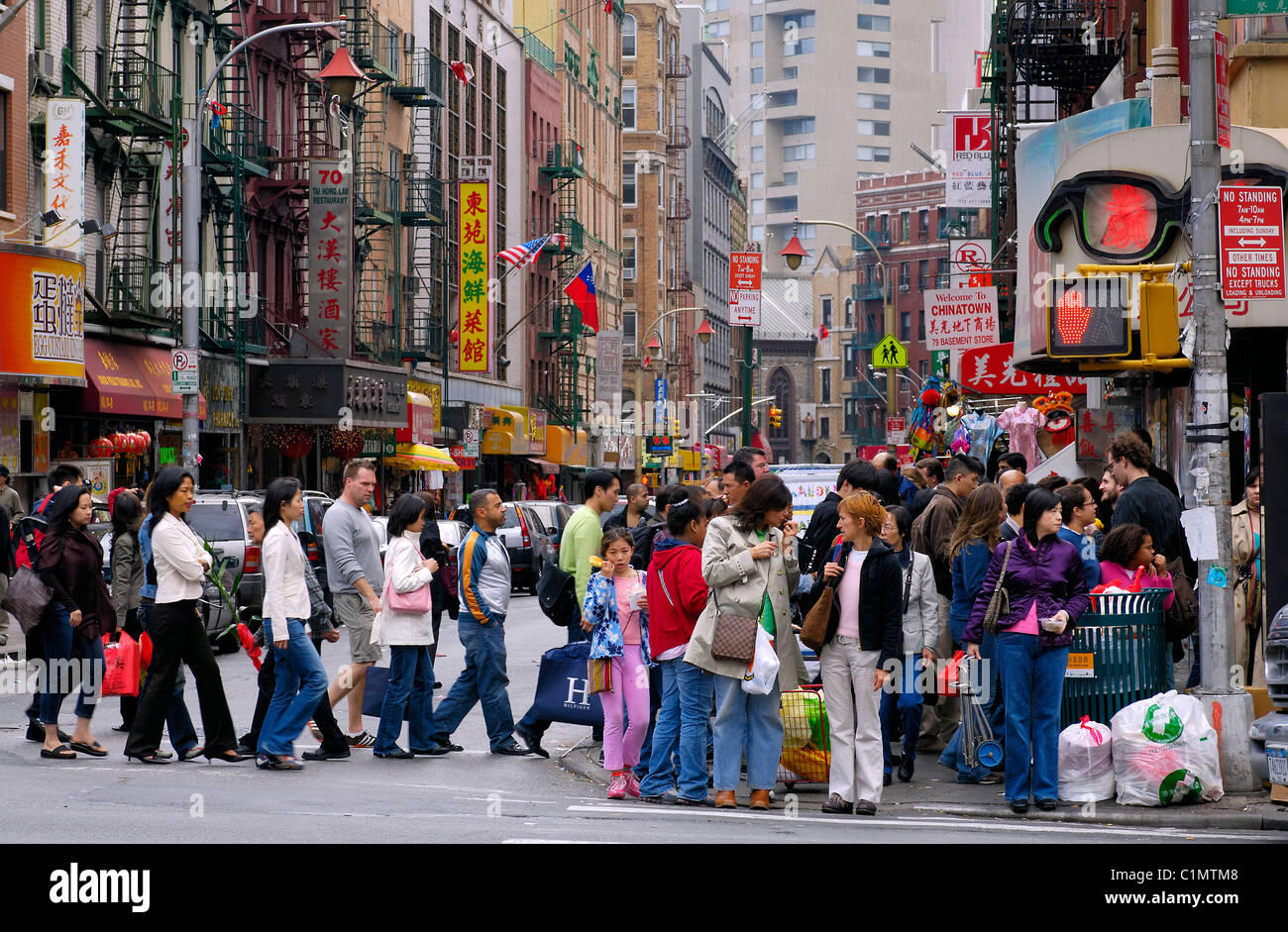 Vereinigte Staaten, New York City, Manhattan, Mott Street in Chinatown Stockfoto