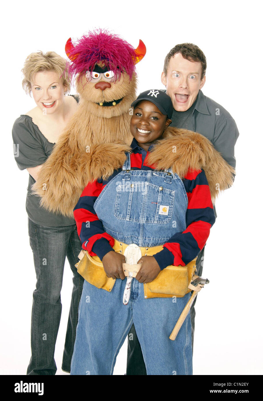 Jennifer Barnhart, Trekkie Monster, Danielle Thomas und Christian Anderson der erste Blick auf die neue Besetzung des Broadway Stockfoto