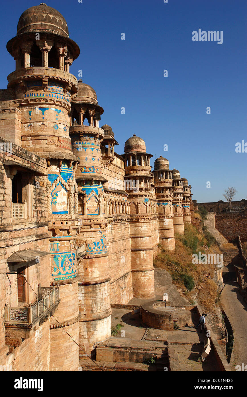 Indien, Madhya Pradesh, Gwalior, Mann Mandir Palace Stockfoto