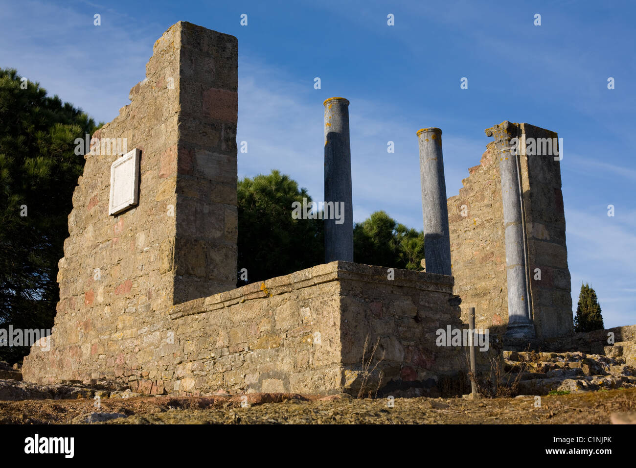 Römischen Ruinen von Mirôbiga, Santiago Cacém, in Alentejo Region von Portugal Stockfoto