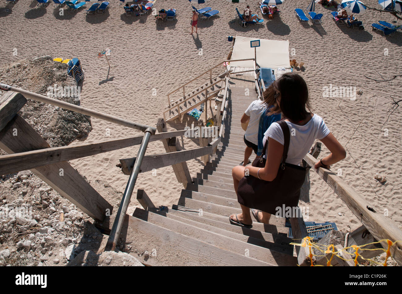 Treppe zum Strand Stockfoto