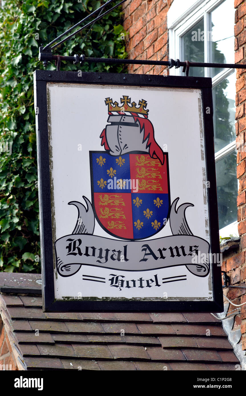 Royal Arms unterzeichnen, Sutton Cheney, Leicestershire, England, UK Stockfoto
