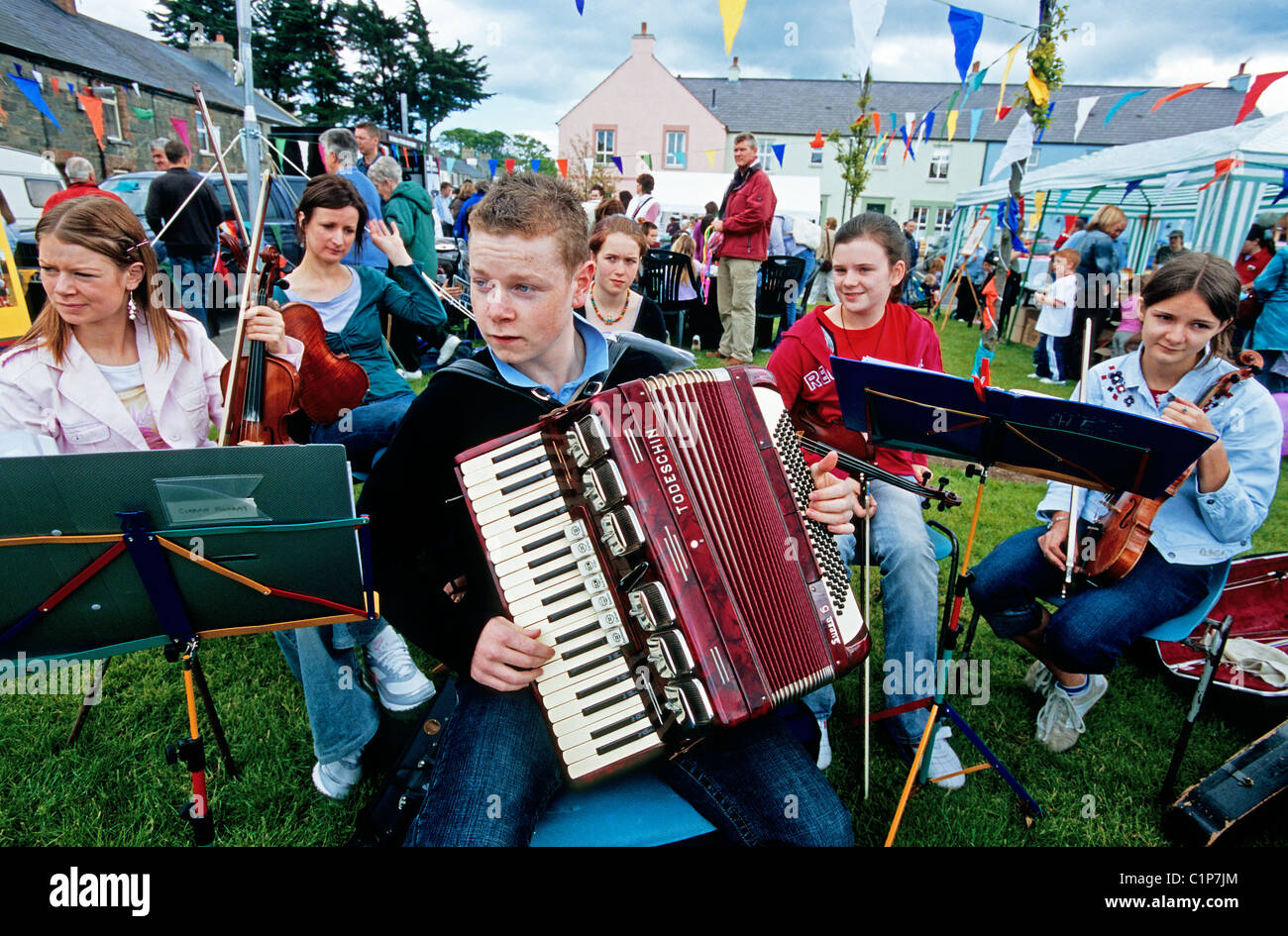 Großbritannien-Nordirland (Ulster) County Down Killyleagh irische Musik & Tanz während des Magnus Barelegs Viking Festival Stockfoto
