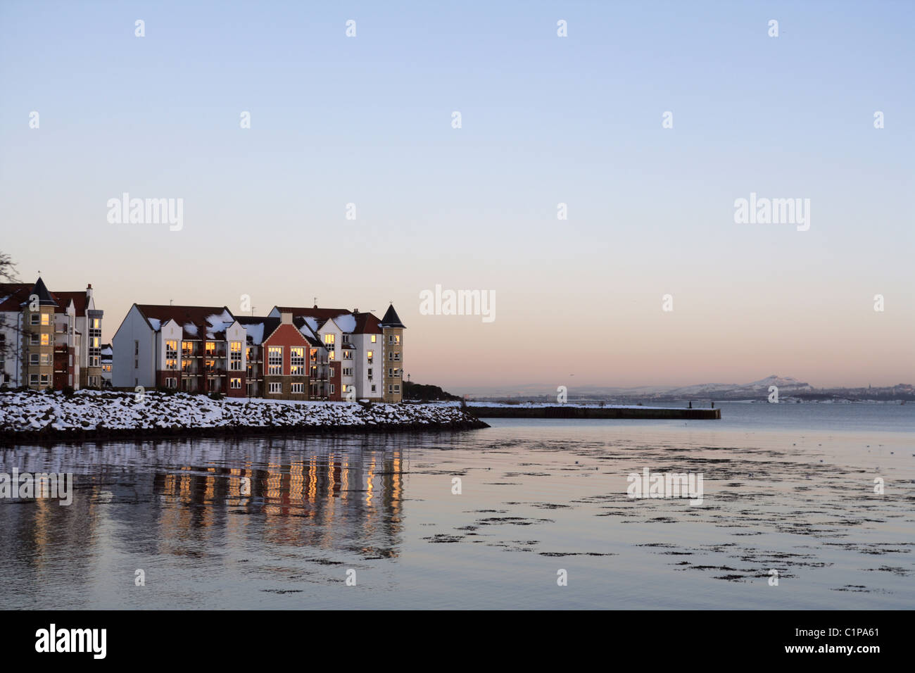 Dalgety Bay während des Winters. Stockfoto