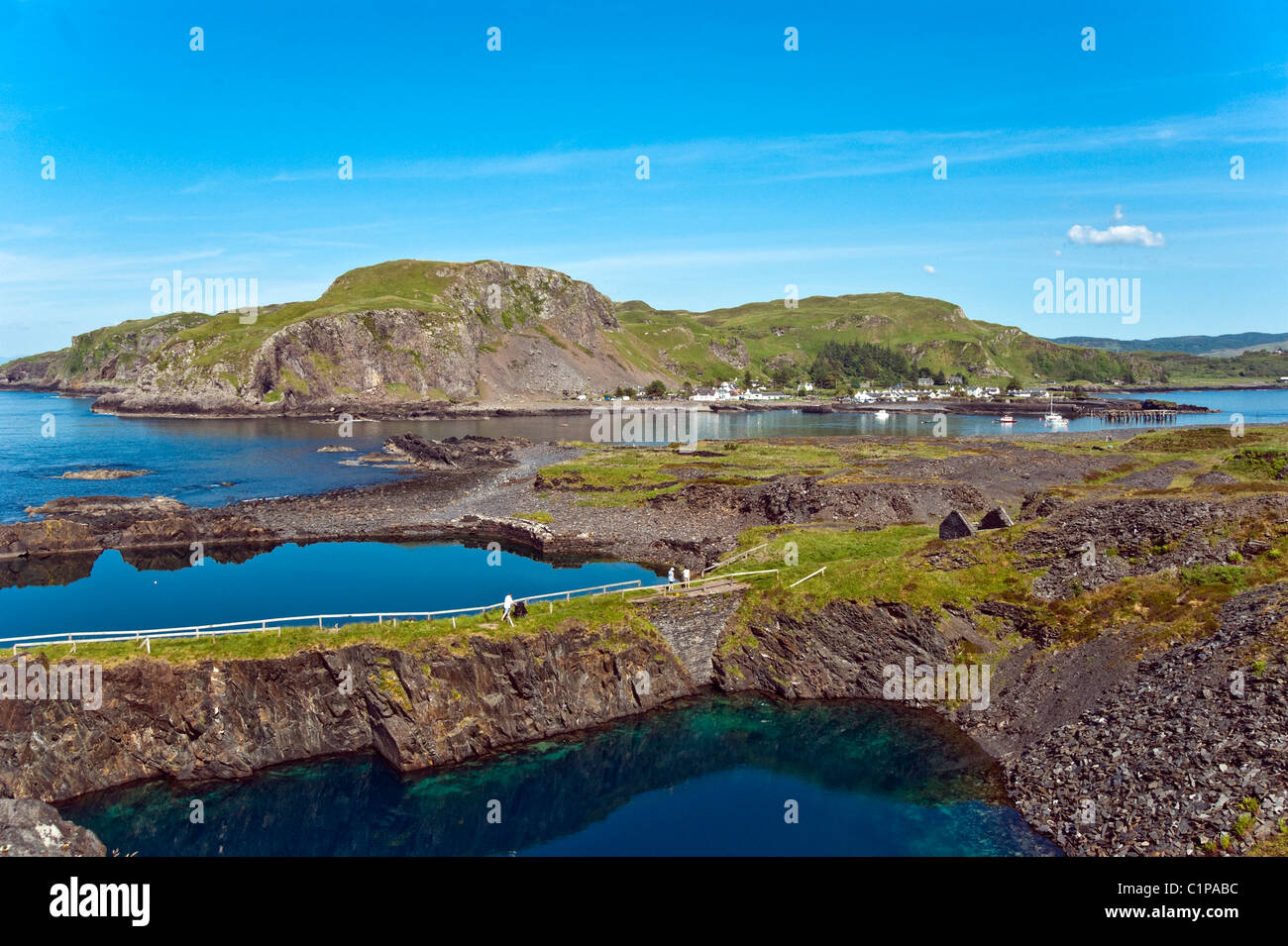 Stillgelegten Schiefer Steinbrüche auf der Insel Easdale südlich von Oban in Schottland Stockfoto