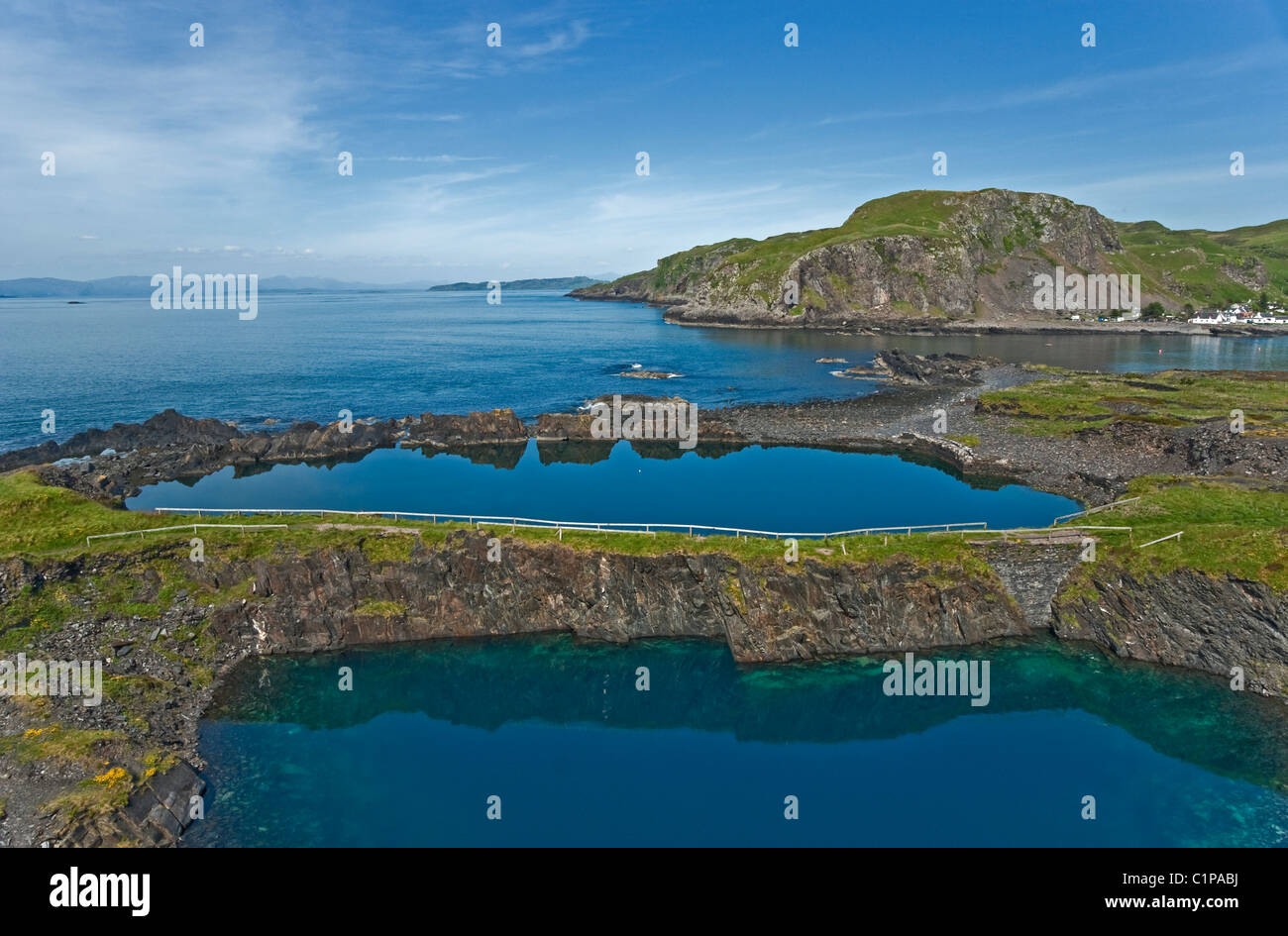 Stillgelegten Schiefer Steinbrüche auf der Insel Easdale südlich von Oban in Schottland Stockfoto