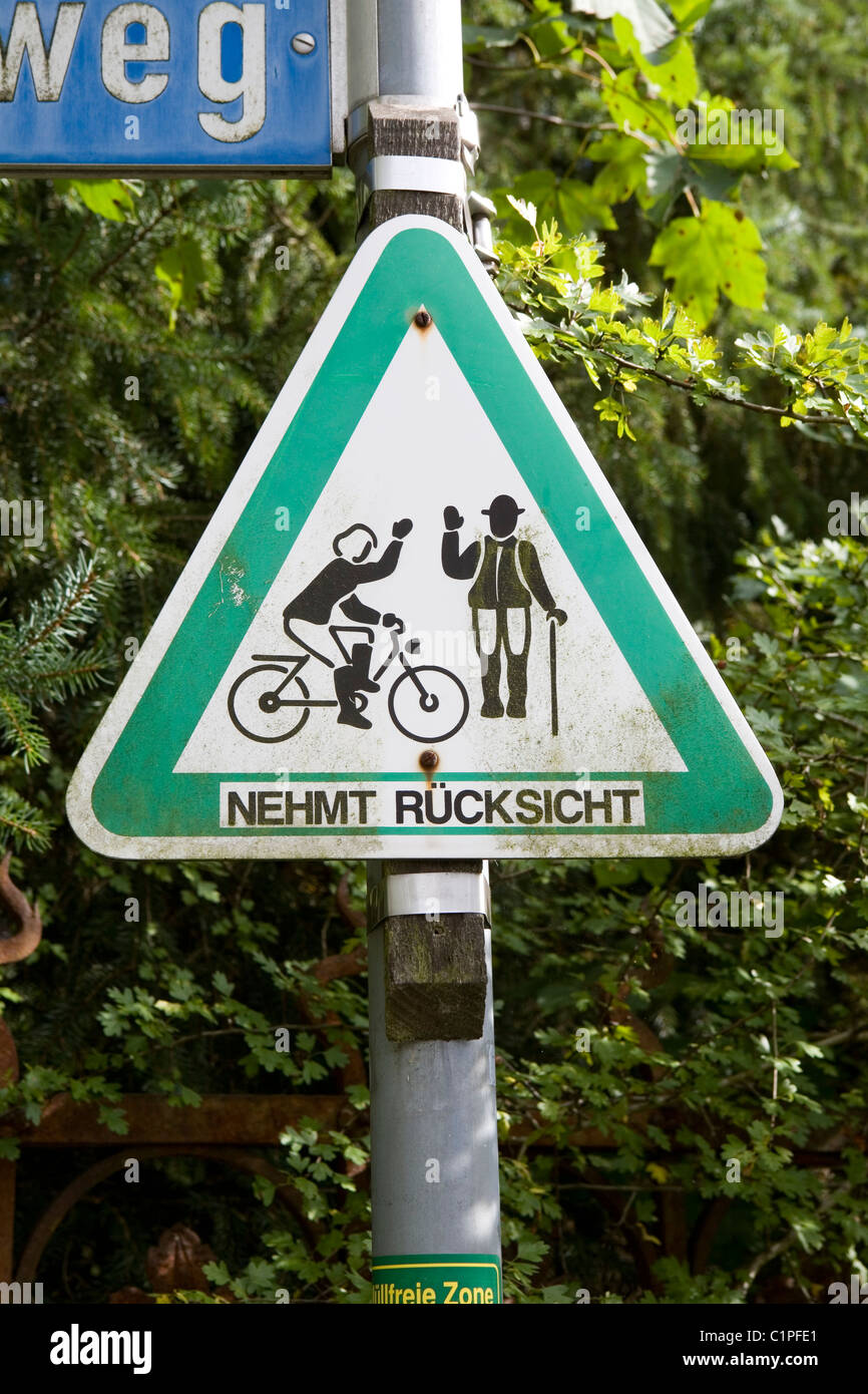 Deutschland, Bayern, Beuron, Straßenschild Stockfoto