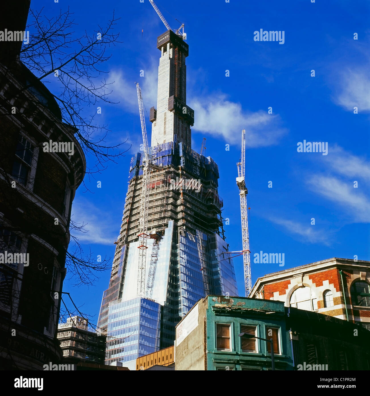 Der Shard Gebäude im Bau im Jahr 2011 wird im Frühjahr 2012 Southwark South London UK KATHY DEWITT abgeschlossen sein Stockfoto