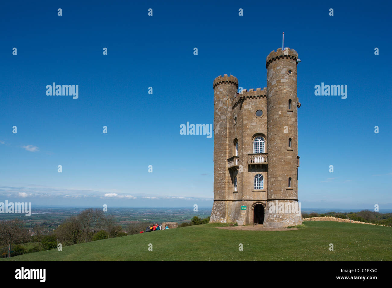 England, Worcestershire, Broadway Tower auf Hügel Stockfoto