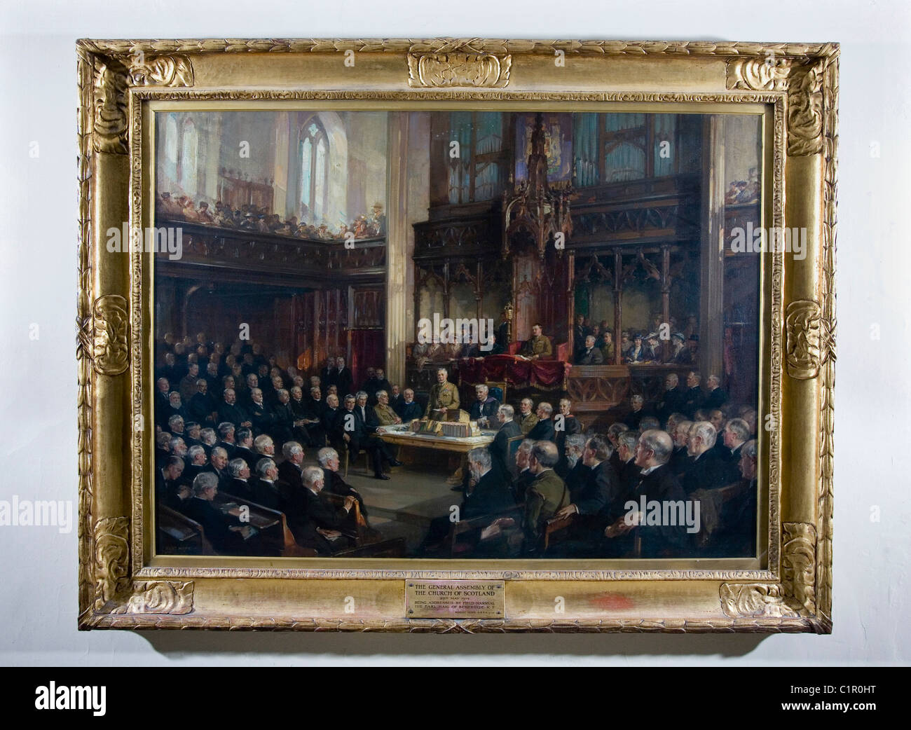 Ein Gemälde, die Generalversammlung der Church Of Scotland von Feldmarschall The Earl Haig behandelt Stockfoto