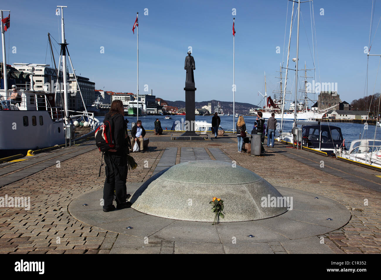 Denkmal der "Shetland Larsen", Bergen, Norwegen Stockfoto