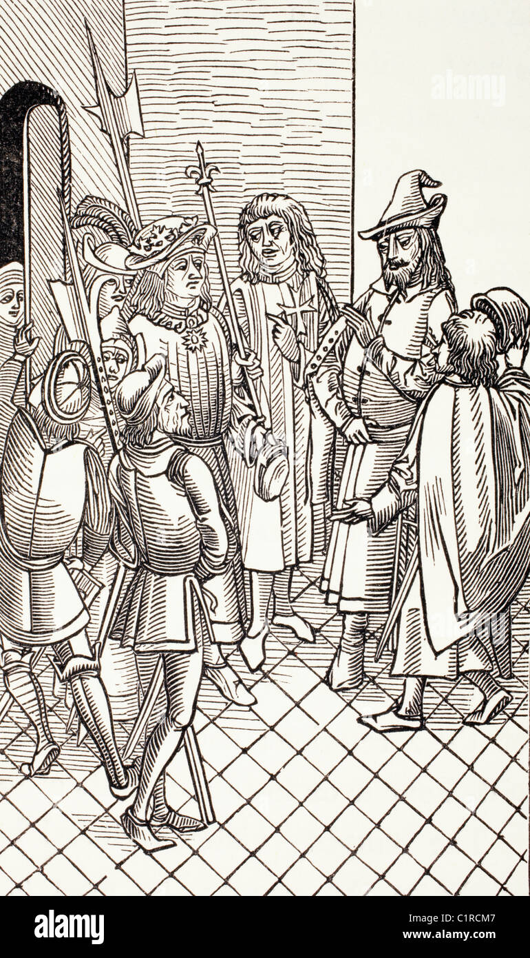 Prinz Cem, 1459-1495. Sohn von Mehmed II und Anwärter auf den osmanischen Thron.  Charles VIII., König von Frankreich übergeben... Stockfoto