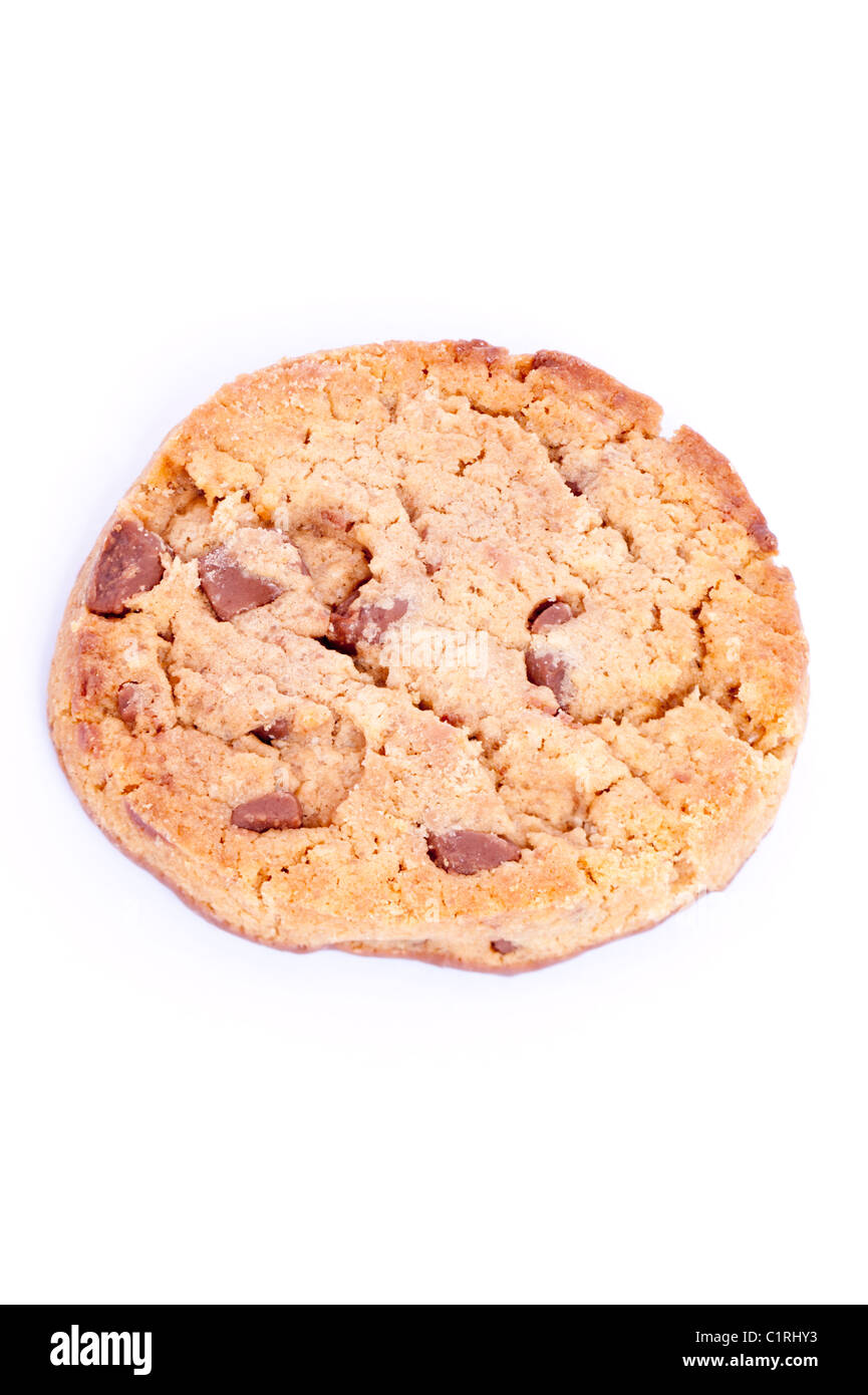 Eine double chocolate Cookie auf weißem Hintergrund Stockfoto