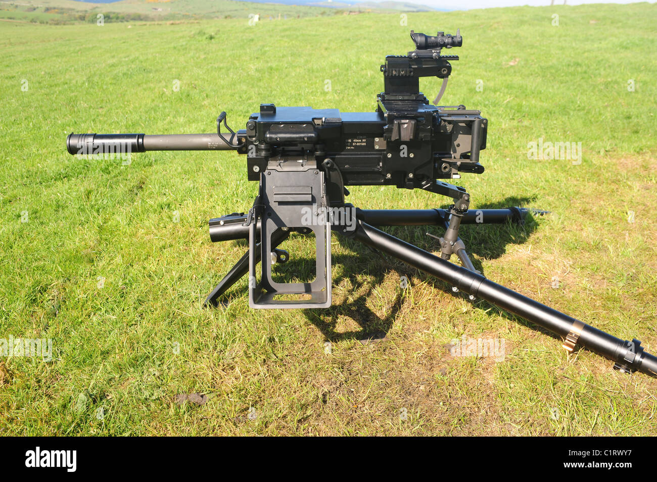 Ein MK19 40mm Maschinengewehr. Stockfoto