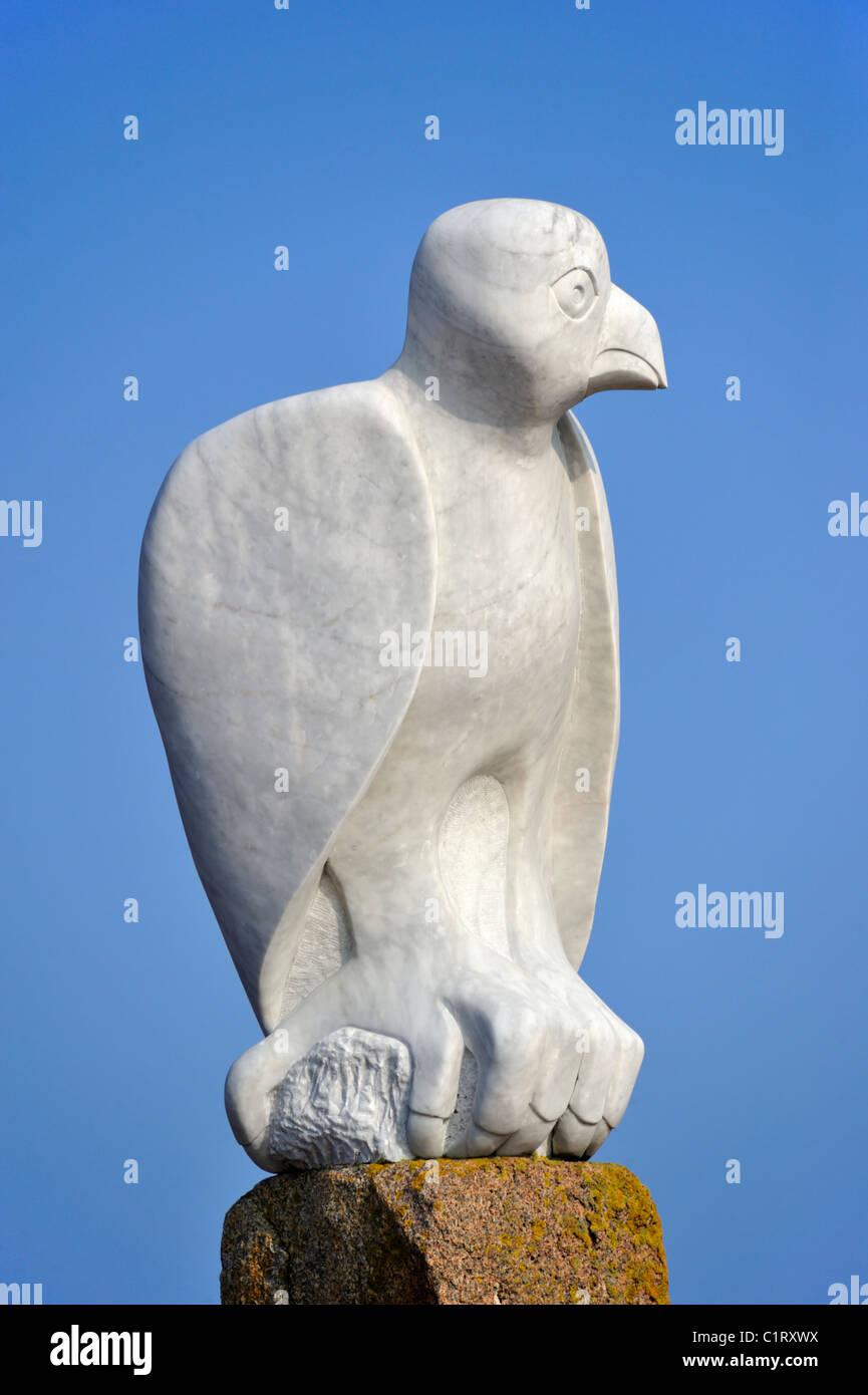 "Mythische südamerikanischen Vogel". Skulptur von Gordon Young. Tern-Projekt. Morecambe, Lancashire, England, Vereinigtes Königreich, Europa. Stockfoto