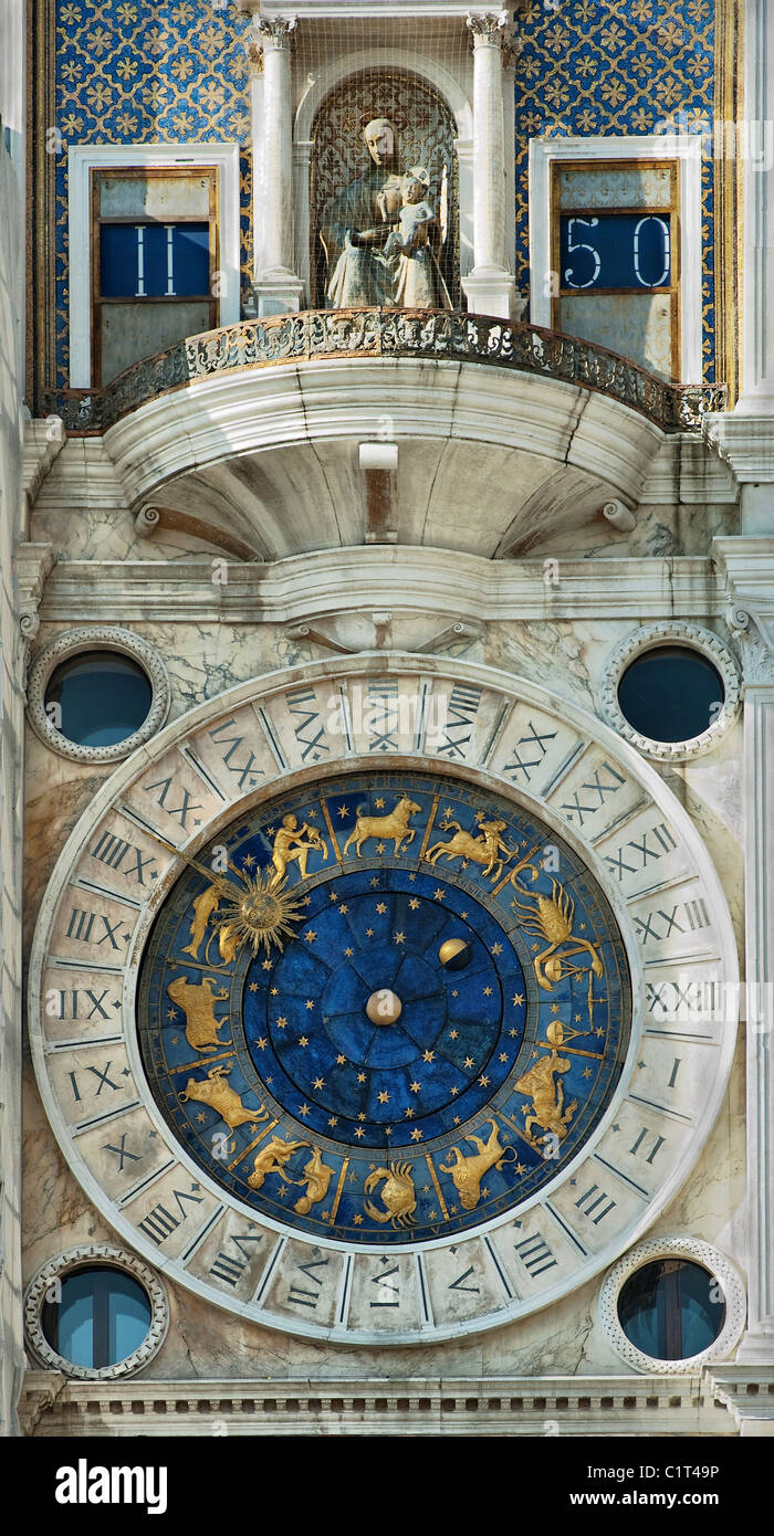 Astrologische Uhr in Venedig Stockfoto Astrologische Uhr in Venedig Stockfoto