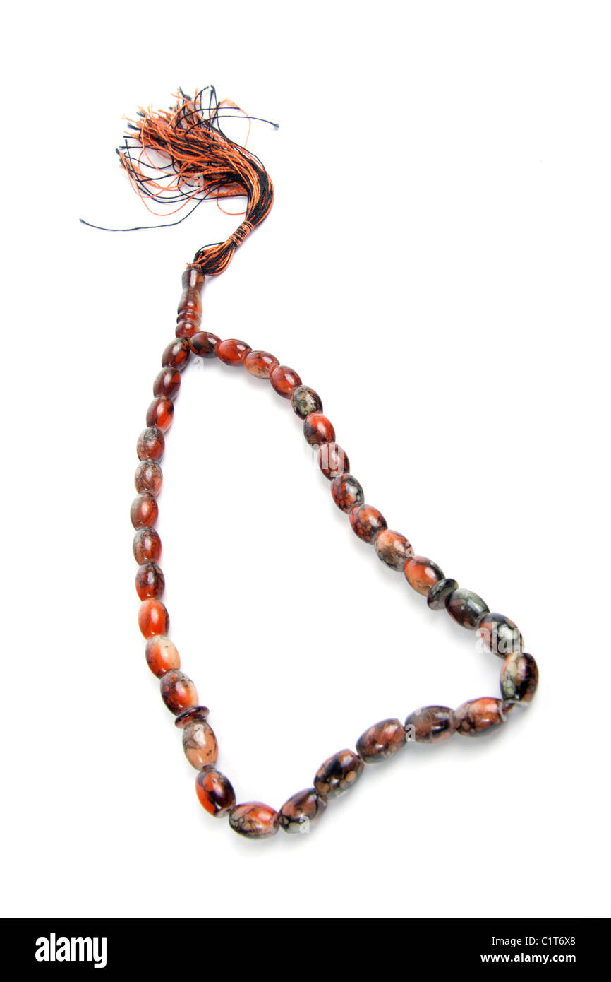 Handgefertigte Gebetsperlen Stockfoto