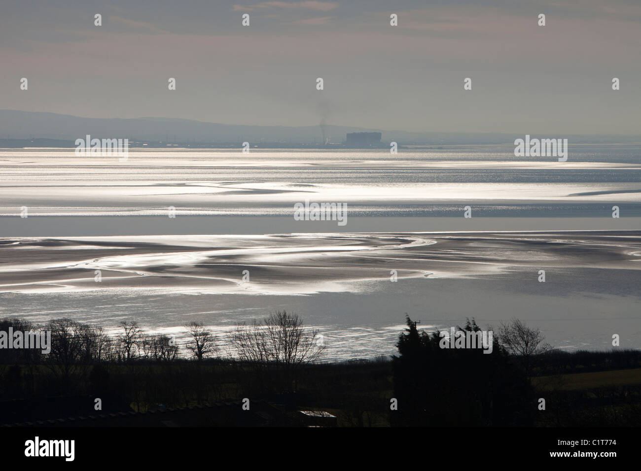 Heysham nukleare Kraftwerk in Morecambe Bucht von in der Nähe von Baycliff, Cumbria, UK. Stockfoto